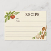 Carte de recette des accents simples de la Toscane (Devant)