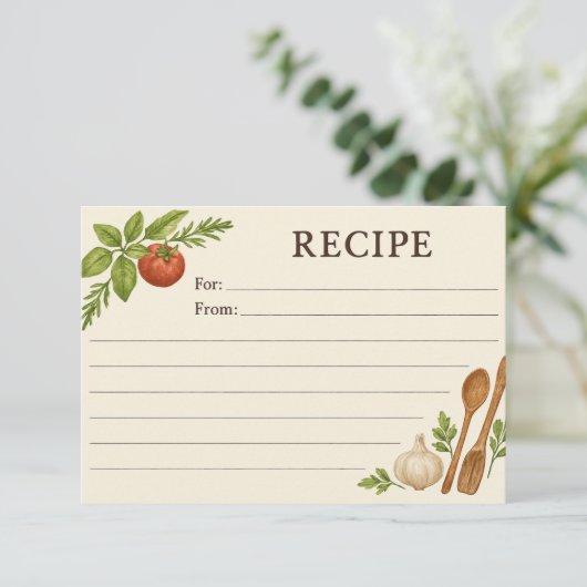 Carte de recette des accents simples de la Toscane (Debout devant)