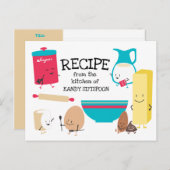 Carte de recette des ingrédients de cuisson rétro (Devant / Derrière)