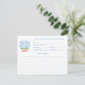 Carte de recette d'hydrangea bleu Grandma côtier (Debout devant)