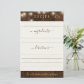 Carte de recette d'or floral moderne et rustique (Debout devant)