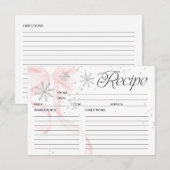 Carte de recette double face flocon de neige ruban (Devant / Derrière)