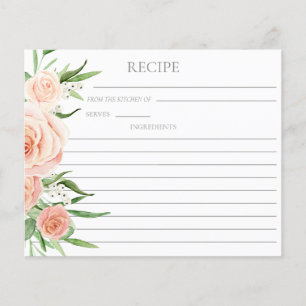 Carte de recette double face pour douche de mariée