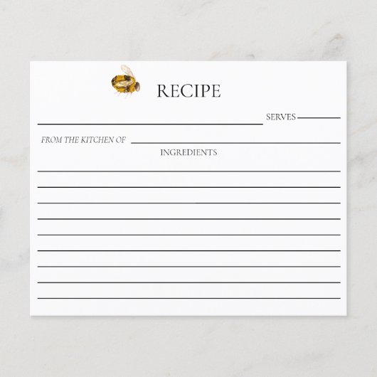 Carte de recette double face pour enterrement de v (Devant)