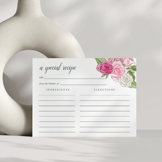 Carte de recette du jardin rose