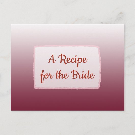 Carte de recette du mariage de dégradé de Bourgogn (Devant)