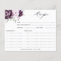 Carte de recette du Mariage de fleurs pourpres Dus
