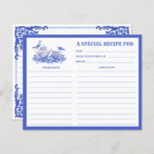 Carte de recette du set de thé floral bleu et blan (Devant / Derrière)