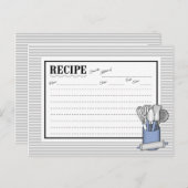 Carte de recette d'ustensile de cuisine bleu Caddy (Devant / Derrière)