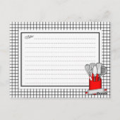 Carte de recette d'ustensile de cuisine rouge Cadd (Dos)