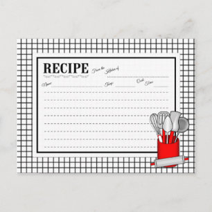 Carte de recette d'ustensile de cuisine rouge Cadd