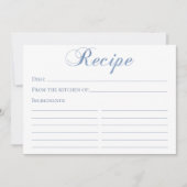 Carte de recette Dusty Blue Script (Devant)