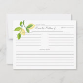 Carte de recette Elegant Lemons Fête des mariées (Devant)