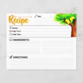Carte de recette élégante de citron - Vierge recto (Devant)