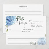 Carte de recette élégante Fête des mariées Blue Hy (Devant / Derrière)