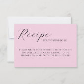 Carte de recette élégante pastel rose (Devant)