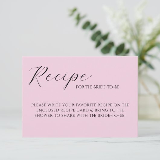 Carte de recette élégante pastel rose (Debout devant)