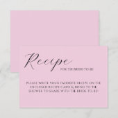 Carte de recette élégante pastel rose (Devant / Derrière)