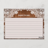 Carte de recette en bois rustique et dentelle blan (Dos)