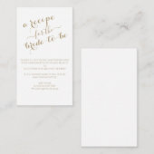 Carte de recette en calligraphie dorée (Devant / Derrière)