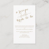 Carte de recette en calligraphie dorée (Devant)