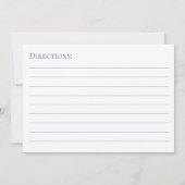 Carte de recette en écriture bleue poussiéreuse (Dos)