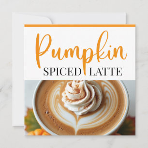 Carte de recette en latte épicée citrouille