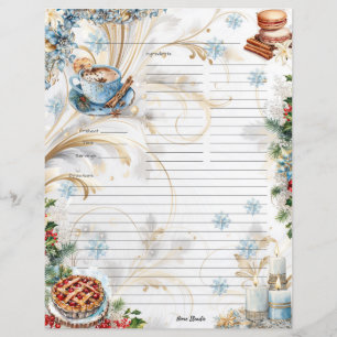 Carte de recette en pleine page