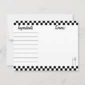 Carte de recette en tableau noir - avant et arrièr (Dos)