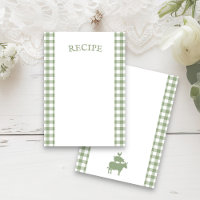 Carte de recette En vichy verte vintage pour barbe