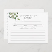 Carte de recette Eucalyptus Aquarelle (Devant / Derrière)