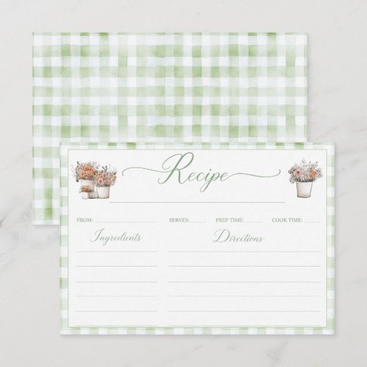 Carte de recette fantaisiste pour enterrement de v (Devant / Derrière)
