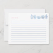 Carte de recette Feminine Rose Bleu Ginger Jars Do (Dos)