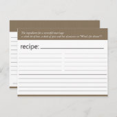 Carte de recette Fête des mariées (Devant / Derrière)