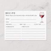 Carte de recette Fête des mariées à thème à vin do (Devant)