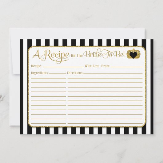 Carte de recette Fête des mariées Black Gold Strip (Devant)