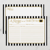 Carte de recette Fête des mariées Black Gold Strip (Devant / Derrière)