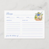 Carte de recette Fête des mariées bleue Floral Mar (Dos)