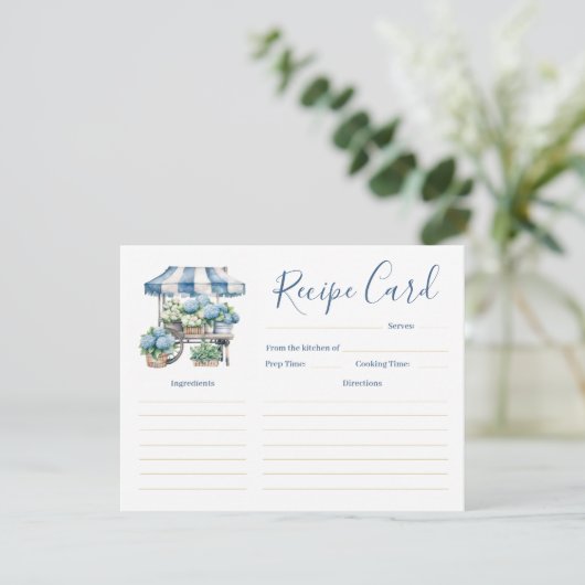 Carte de recette Fête des mariées Blue Hydrangea (Debout devant)