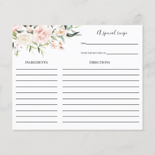 Carte de recette Fête des mariées Blush and Greene (Devant)