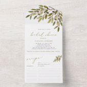 Carte de recette Fête des mariées Branches d'olive (À l'intérieur)