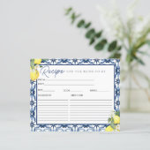 Carte de recette Fête des mariées citron aquarelle (Debout devant)