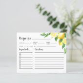 Carte de recette Fête des mariées citron-arbre (Debout devant)