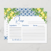 Carte de recette Fête des mariées citron bleu ital (Devant / Derrière)