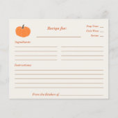 Carte de recette Fête des mariées citrouille (Devant)