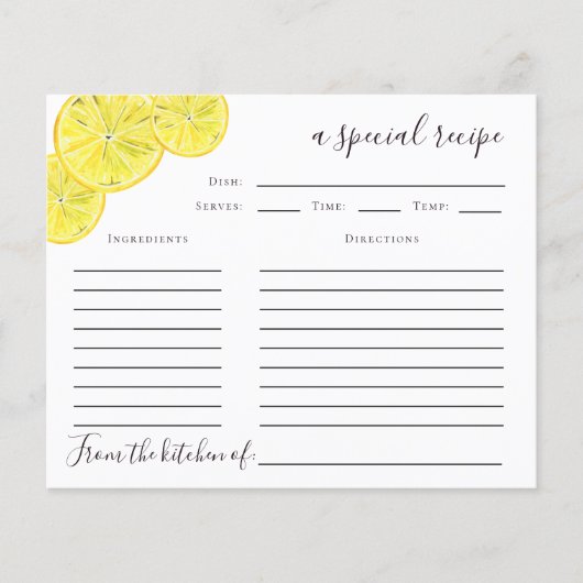 Carte de recette Fête des mariées Citrus citron (Devant)