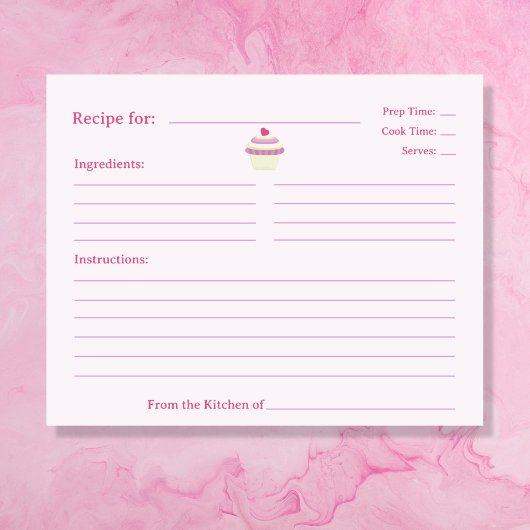 Carte de recette Fête des mariées Cupcake