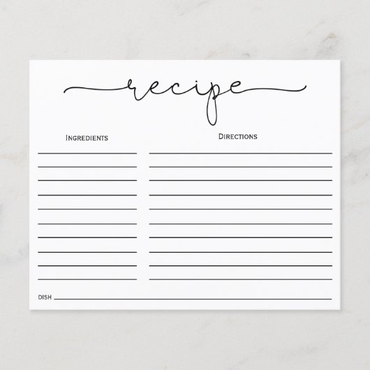 Carte de recette Fête des mariées de calligraphie (Devant)