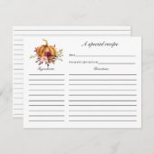 Carte de recette Fête des mariées de chute dans l' (Devant / Derrière)