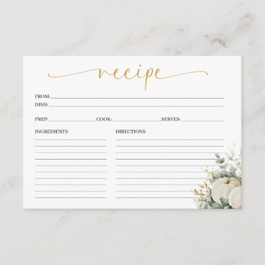 Carte de recette Fête des mariées de chute dans l' (Devant)